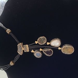 925 Sterling Druzy Amethyst Pearl Swarovski crystal Unique necklace Turkish